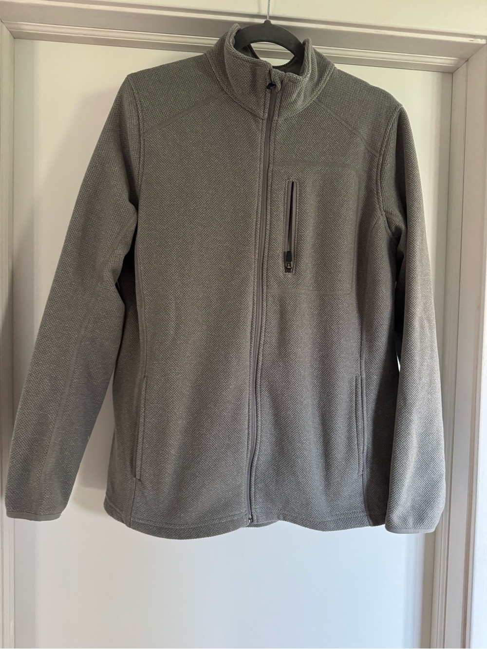 Duluth Trading Co Gray Full-Zip Fleece Lined Utility Jacket Size L- Great!